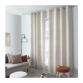 Rideau tamisant aspect chenillé 140x240cm - 140x240cm - Ecru