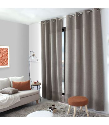 Rideau tamisant aspect chenillé 140x240cm - 140x240cm - Taupe