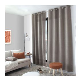 Rideau tamisant aspect chenillé 140x240cm - 140x240cm - Taupe