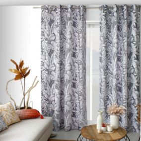 Rideau tamisant au style exotique (135x240 cm - Gris Foncé)