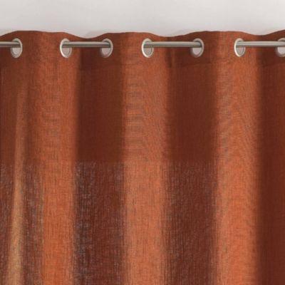Rideau tamisant  -  - Effet tissé (140x260 cm - Terracotta)