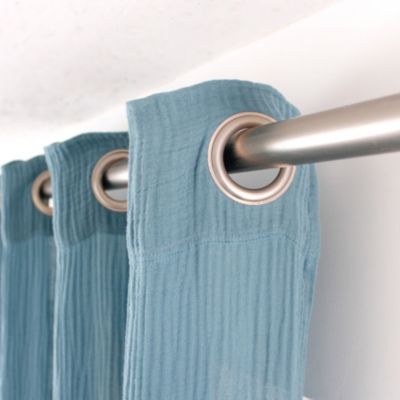 Rideau tamisant en gaze de coton (140x240 cm - Bleu azur)