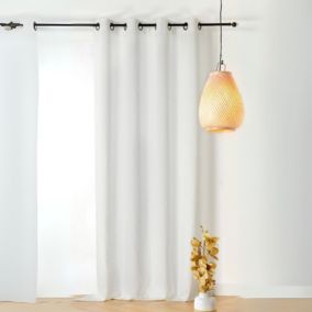 Rideau tamisant en poly/lin (140x250 cm - Blanc cassé)