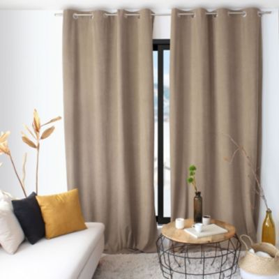 Rideau tamisant en velours (140x260 cm - Naturel)