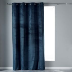 Rideau tamisant en velours ras (140x240 cm - Bleu Marine)