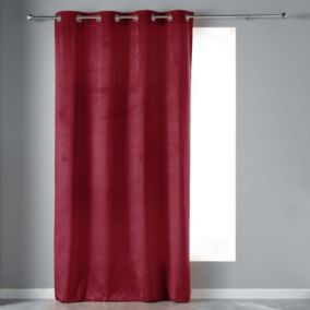 Rideau tamisant en velours ras (140x240 cm - Bordeaux)