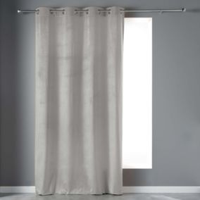 Rideau tamisant en velours ras (140x240 cm - Gris clair)