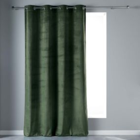 Rideau tamisant en velours ras (140x240 cm - Kaki)