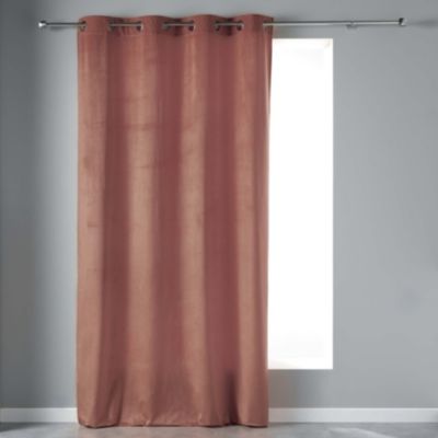 Rideau tamisant en velours ras (140x240 cm - Rose Clair)