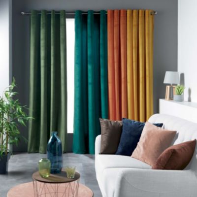 Rideau tamisant en velours ras (140x240 cm - Rose Clair)