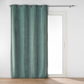 Rideau tamisant en velours uni (135x260 cm - Sauge)