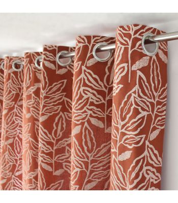 Rideau tamisant esprit lodge 140x240cm - 140x240cm - Terre cuite