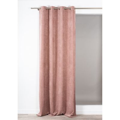 Rideau tamisant Fernand Rocle velours cotelé rose L.260 x l.140 cm