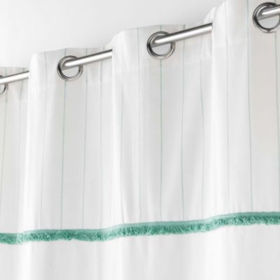 Rideau tamisant à galon frangé (140x240 cm - Vert menthe)