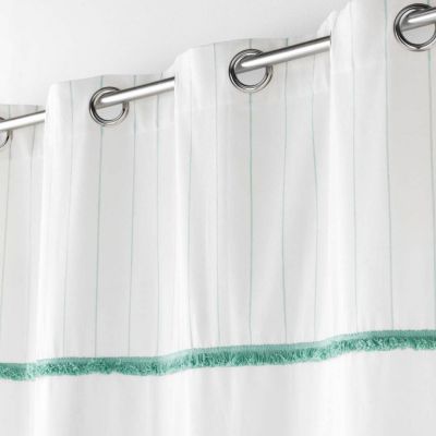 Rideau tamisant à galon frangé (140x240 cm - Vert menthe)