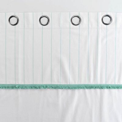 Rideau tamisant à galon frangé (140x240 cm - Vert menthe)