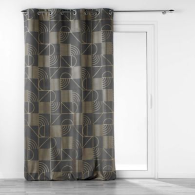 Rideau tamisant à motifs métallisés (140x260 cm - Gris anthracite)