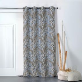 Rideau tendance aux impressions exotiques (135x245 cm - Bleu)