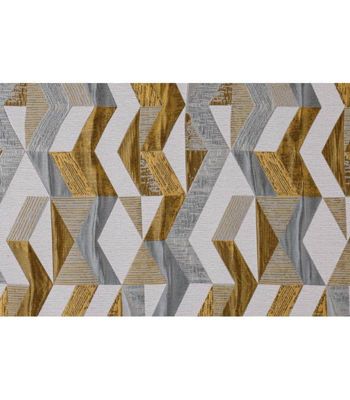 Rideau tendance motif courbe design - 135x240cm - Doré