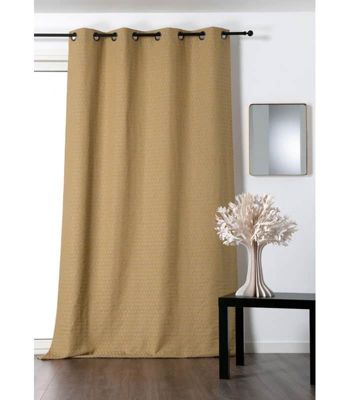 Rideau tendance motif petit triangle - 140x260cm - Jaune