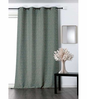 Rideau tendance motif petit triangle - 140x260cm - Vert