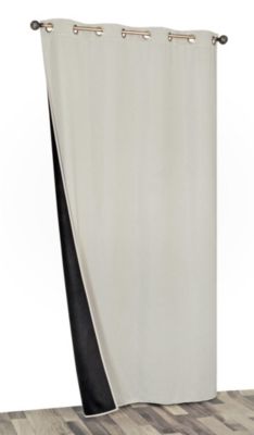 Rideau thermique 100% polyester avec œillets l.140 x H. 240 cm blanc écru