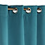 Rideau thermique 100% polyester avec œillets l.140 x H. 240 cm bleu canard