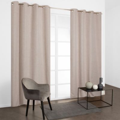 Rideau thermique à œillet beige taupe l.135 x H.260 cm JBY Creation