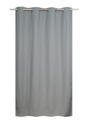 Rideau thermique à œillets effet lin gris L.240 x l.140cm