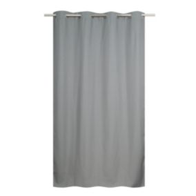 Rideau thermique à œillets effet lin gris L.240 x l.140cm