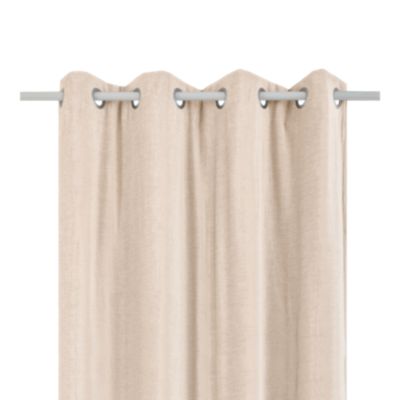 Rideau thermique à œillets effet velours tissé Kulti beige nude l.140 x H.280cm GoodHome
