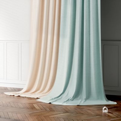 Rideau thermique à œillets effet velours tissé Kulti beige nude l.140 x H.280cm GoodHome