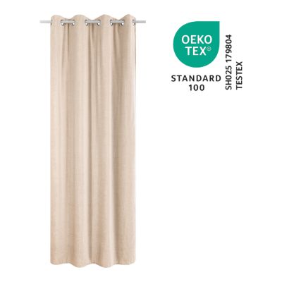 Rideau thermique à œillets effet velours tissé Kulti beige nude l.140 x H.280cm GoodHome