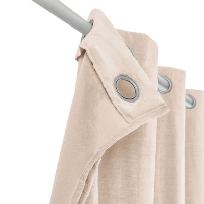 Rideau thermique à œillets effet velours tissé Kulti beige nude l.140 x H.280cm GoodHome