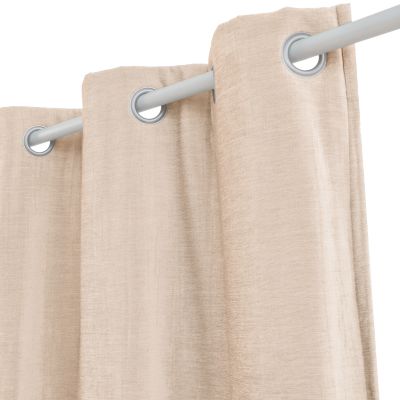 Rideau thermique à œillets effet velours tissé Kulti beige nude l.140 x H.280cm GoodHome