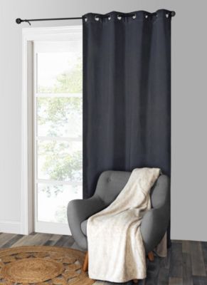 Rideau thermique à œillets gris anthracite l.140 x H. 240 cm