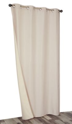 Rideau thermique à œillets sable chiné l.135 x H.240 cm