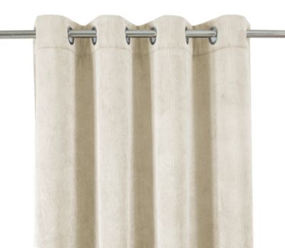 Rideau thermique à oeillets Farm velours beige écru l.140 x H.260cm Tendence