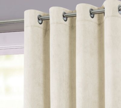 Rideau thermique à oeillets Farm velours beige écru l.140 x H.260cm ...