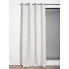 Rideau thermique à oeillets uni Luna blanc ivoire L.260 x l.140cm Rocle