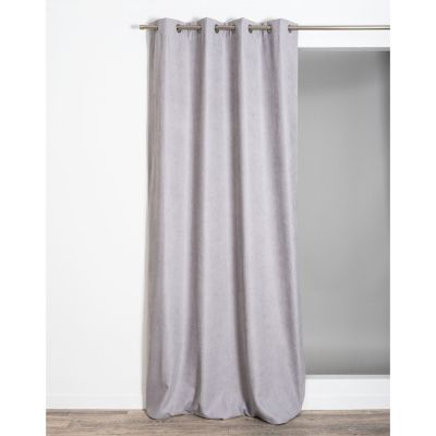 Rideau thermique à oeillets uni Luna gris L.260 x l.140cm Rocle