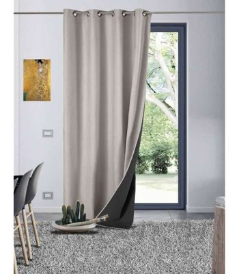 Rideau thermique aspect velours "Galena" - 140x260cm - Gris