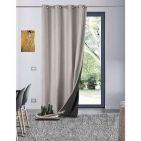 Rideau thermique aspect velours "Galena" - 140x260cm - Gris