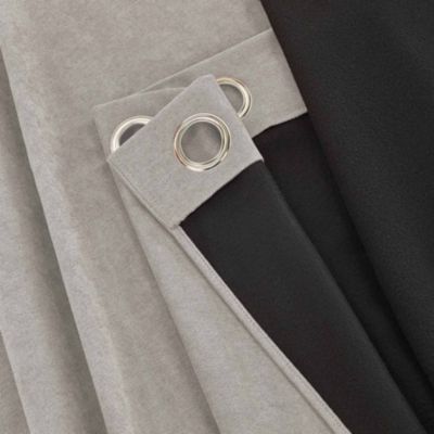 Rideau thermique aspect velours "Galena" - 140x260cm - Gris