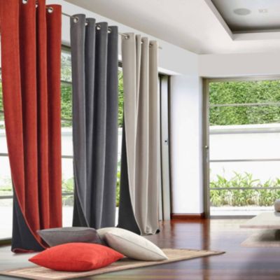 Rideau thermique aspect velours "Galena" - 140x260cm - Gris