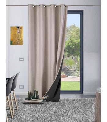 Rideau thermique aspect velours "Galena" - 140x260cm - Naturel