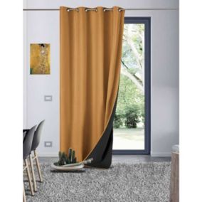 Rideau thermique aspect velours "Galena" - 140x260cm - Ocre