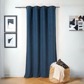 Rideau thermique au style bouclette (140x260 cm - Bleu)