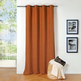 Rideau thermique au style bouclette (140x260 cm - Terracotta)