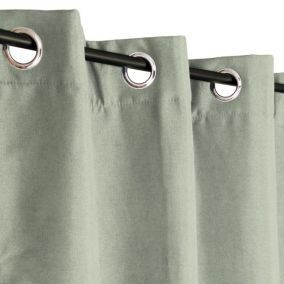 Rideau Thermique Brossé 140x240cm avec Doublure Polaire - Vert d'Eau, Prêt à Poser